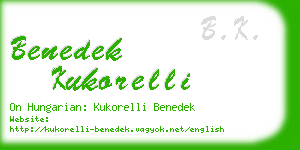 benedek kukorelli business card